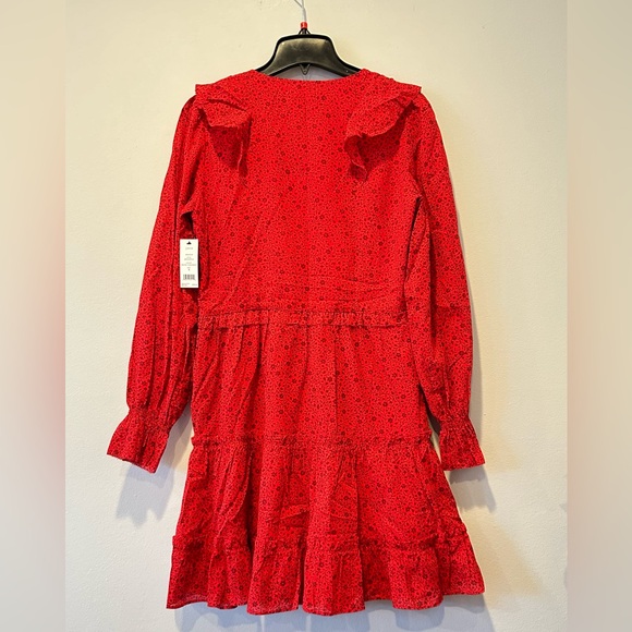 JOIE ADANSON 💯% Cotton MINI DRESS IN TRUE RED PLUM PERFECT, Size 6 - Picture 8 of 13